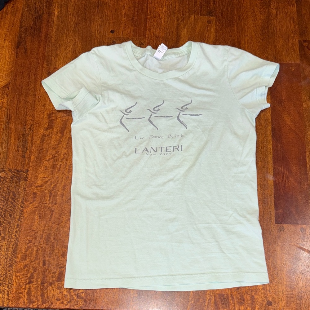 Y2K Lanteri New York Light Mint Graphic Tee “Live. Dance. Be in it.”